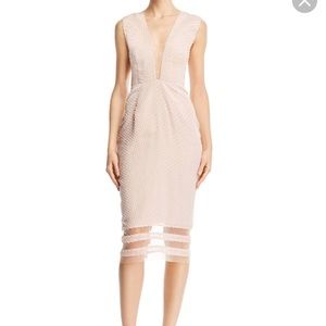 Sau Lee Kendall Plunging Illusion Dress, New size6